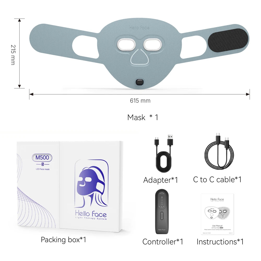 Hello Face Wireless Red Light Therapy Facial Mask